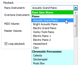 Piano and Overtone Instruments