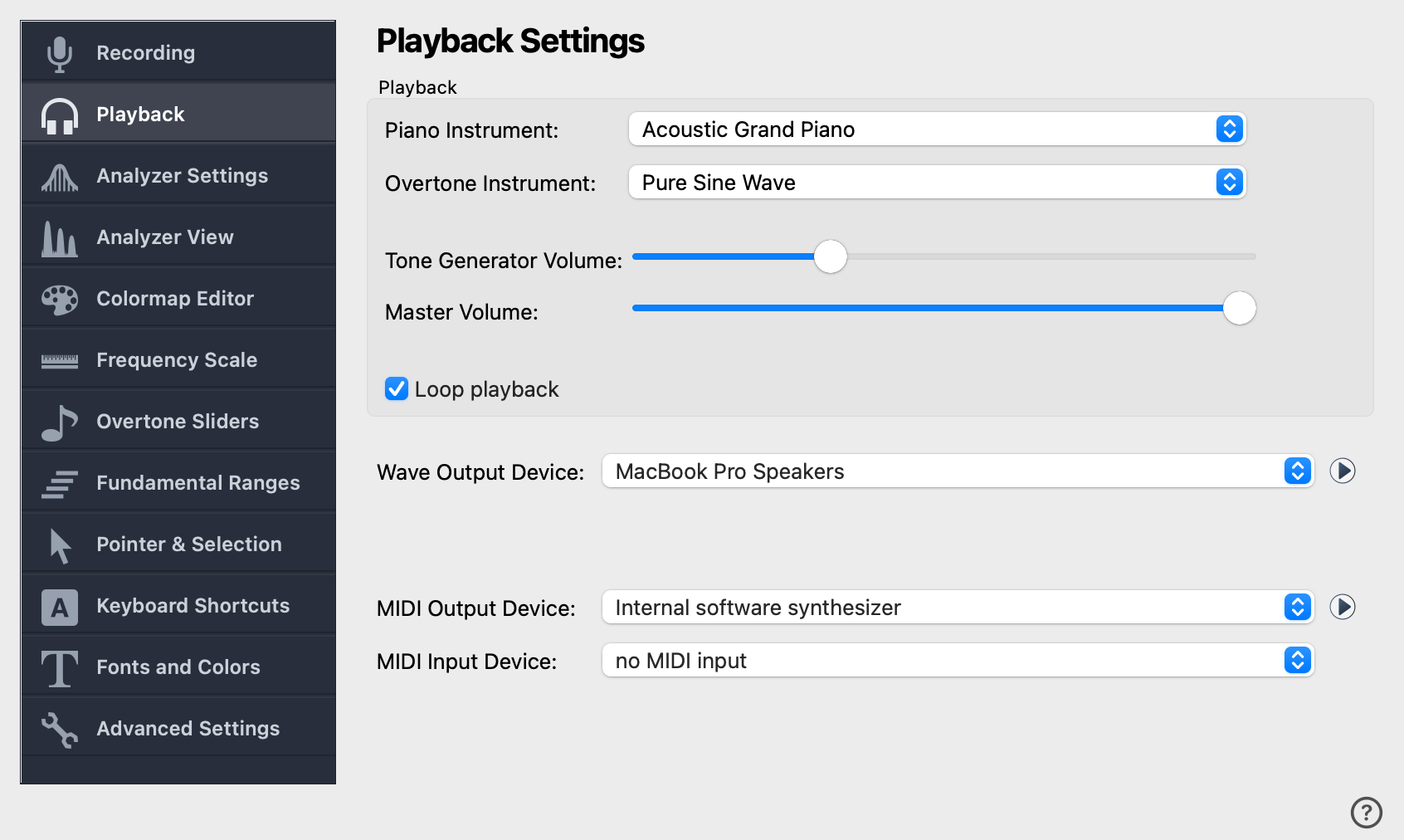 Playback Settings