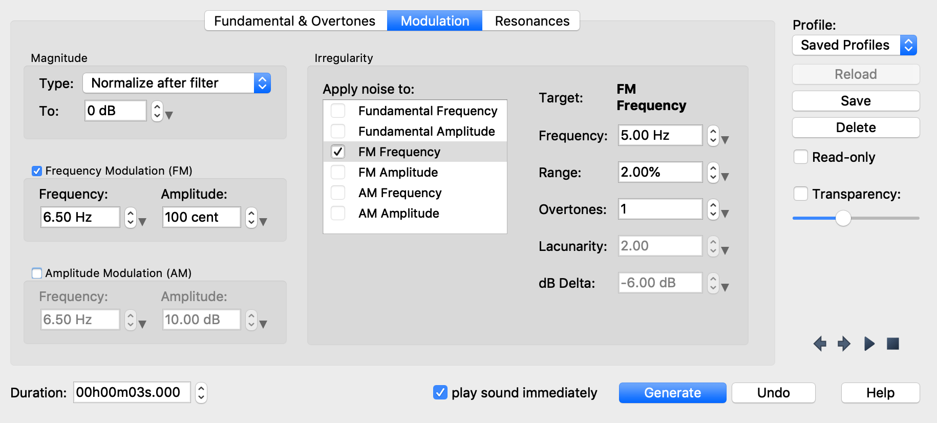 Sound Generator - Modulation