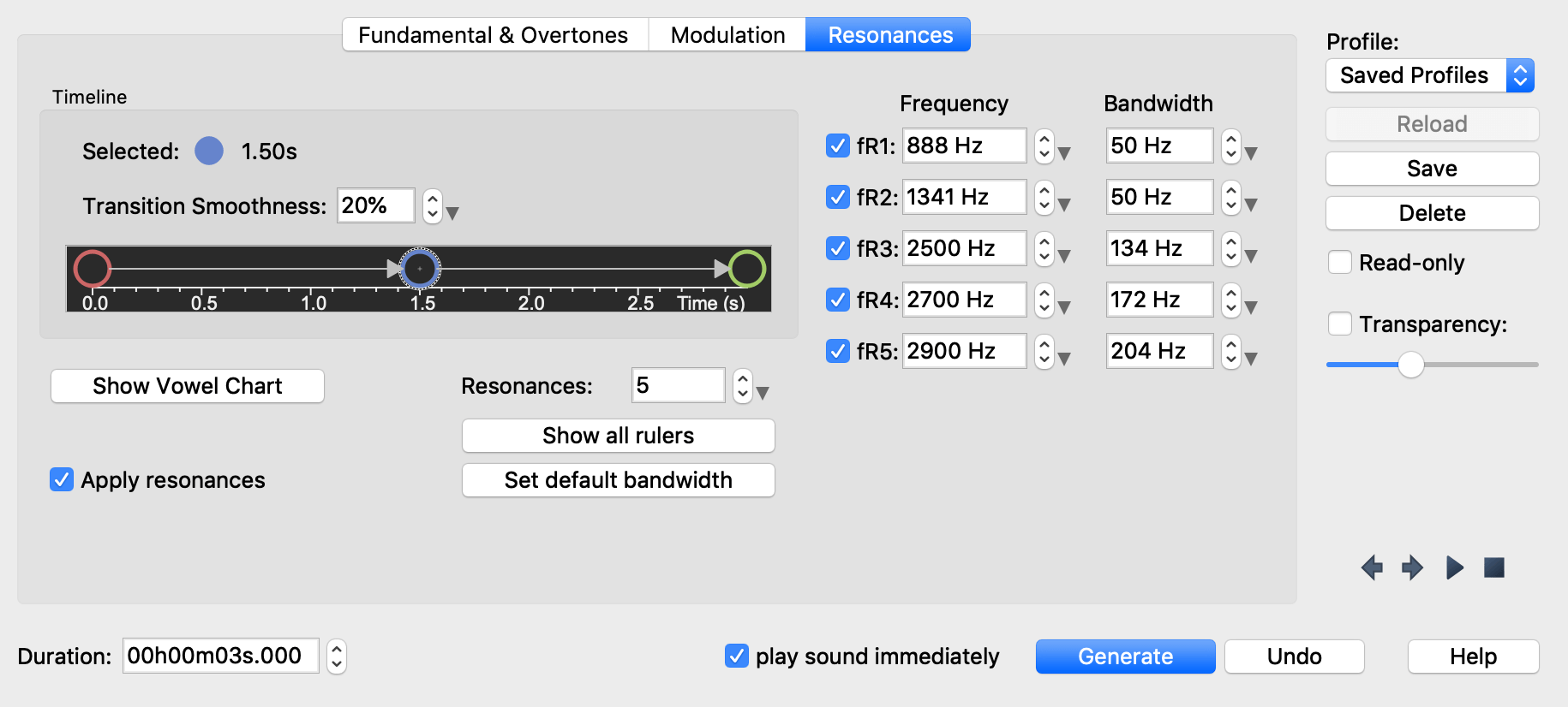 Sound Generator - Resonances